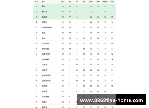 曼城继续领跑英超积分榜，利物浦紧随其后，切尔西排名第三：英超豪强争锋 - 副本